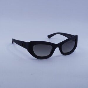 Gucci GG1784S 001 Sunglasses Dark Grey Cat Eye Frame, Grey Lenses